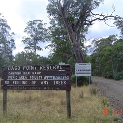 Sign at the road into a camp area at Interlaken