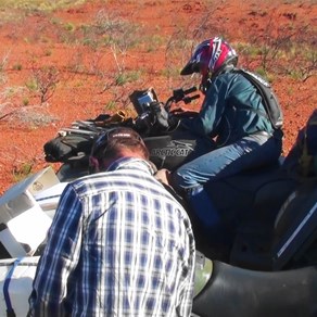 Pausing to check the route