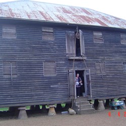 Brickendon Grain store, note the sandstone stumps with top caps to keep out mice
