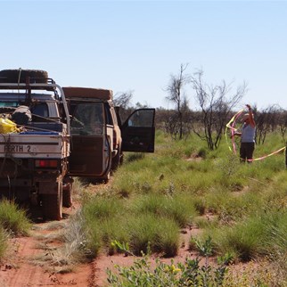 The support crew finding our streamers