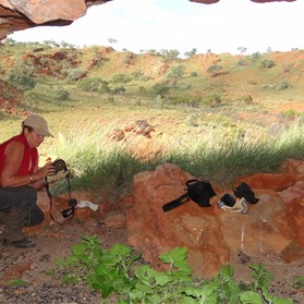 Suze in the cave entrance   