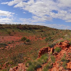 Photo showing the nature of the hills and hidden valleys behind (Main valley is on the right of photo)