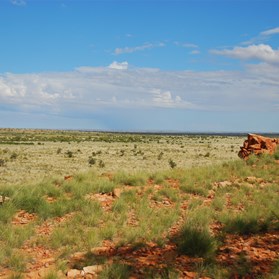View across the broad main valley (note distant hills in background)