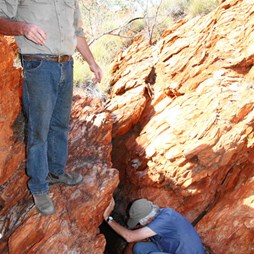 Getting some water from the crevass waterhole