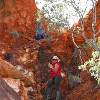 The gully in which the crevasse rock hole is situated (topmost)