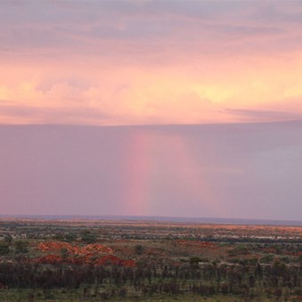 Rain and light out across the valley