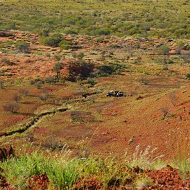 Looking down to the quads