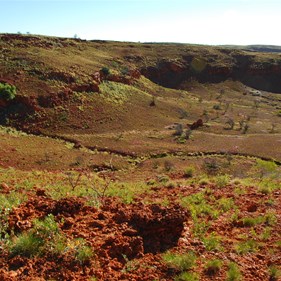 Looking east along the bluffs