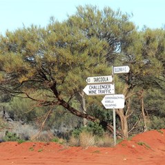 Turn-off from the Stuart Highway