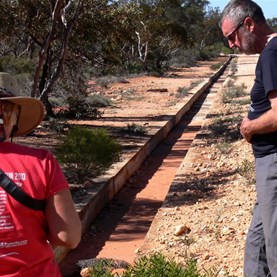 Drain carries water from the runway to the holding dam.