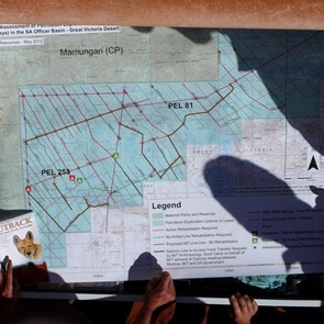 Map of mining tracks