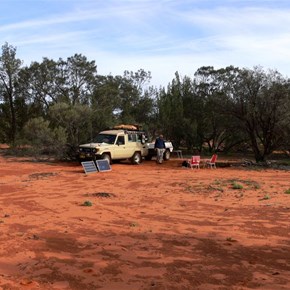 A sheltered campsite
