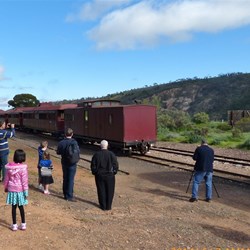 The old carriages ready to be coupled