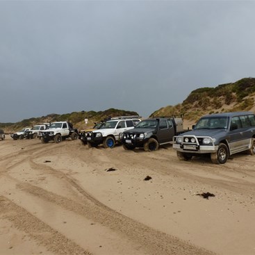 Cars ready for the beach