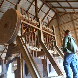 Mick examines the old Battery