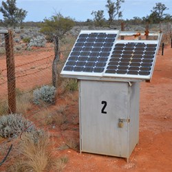 Solar panels keep the electrified fence charged up