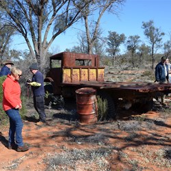 Old truck abandoned along the Dog Fence