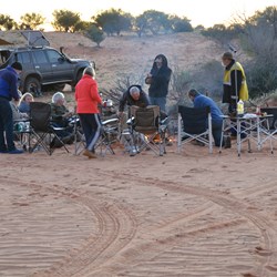 Camped on the dunes, just above Wilkinson Lakes