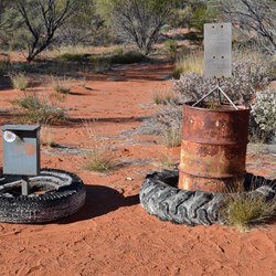 Len's State Border marker and visitors book