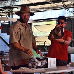 Sir Kev and Liz showing off her gift