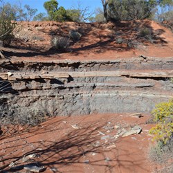 Rock strata in Cook's Creek Gully area