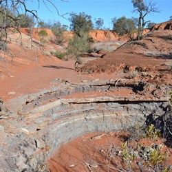 Rock strata in Cook's Creek Gully area