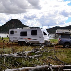 camped with water views