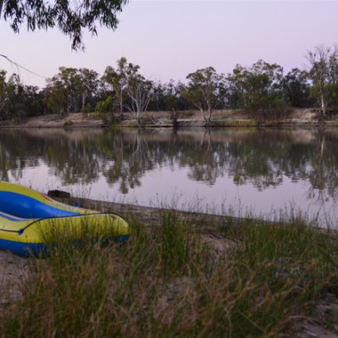 At this time of the day, the water is like glass