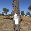 Plaque on the new road (500 metres north of the original)