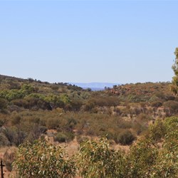Looking back through the gap with the Idirriki Range in the back gound