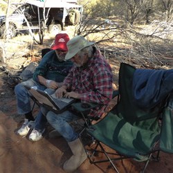 Jaydub and Dick examining the days route