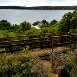 Stokes Inlet from the lookout at top of stairs near day area