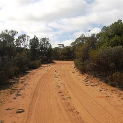 A sandy section of the track