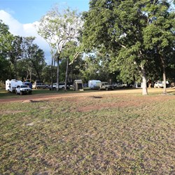 Archer River Roadhouse: the view of the campground from our cabin