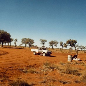 The West and North Road intersections (Note Beadell plaque in background)
