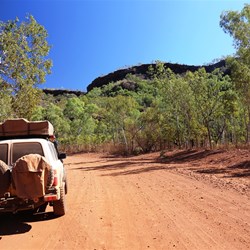 Climbing back into the ranges after crossing Settlement Creek