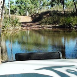 Crossing the creek to get back home