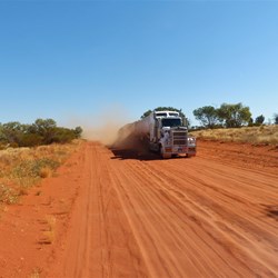 There are some big rigs on the road