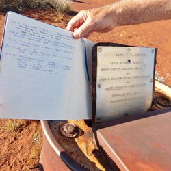 Gary Junction - entry made in the book