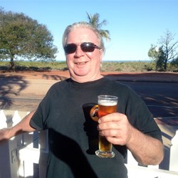 Pete's brother Paul enjoying a Pearlers Pale Ale at Matso's Brewery