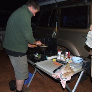 The camp chef at work.