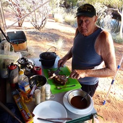Carving the roast beef