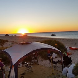 Our camp at sunset