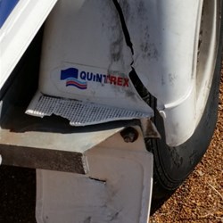 Shredded tyre broke the wheel guard