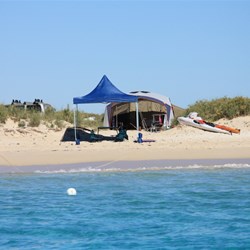 View of our camp from the water