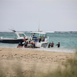 The biggest boat here washed up on the beach