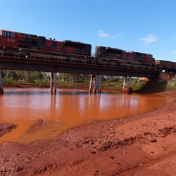 Trains from the mine are constant