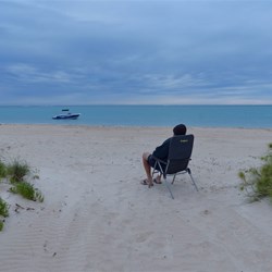 Relaxing on the beach at South Lefroy