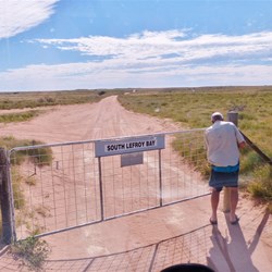 Unlocking the gate into South Lefroy campground
