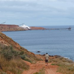 Walking down the track to the wreckage